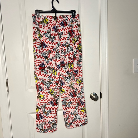 SpongeBob Squarepants Red and White Graphic Pajama Pants Sz S - Picture 8 of 8